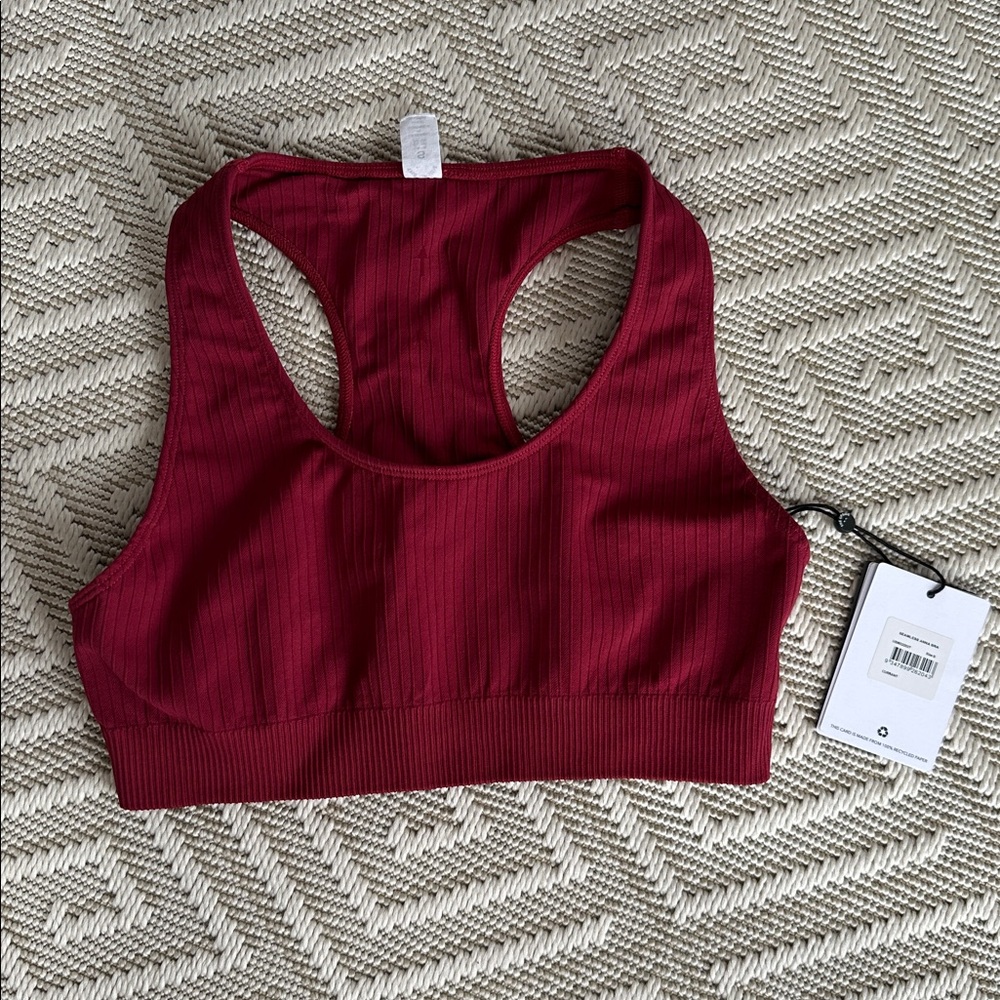 THE UPSIDE Seamless Knit Anna Bra- in Currant *NWT